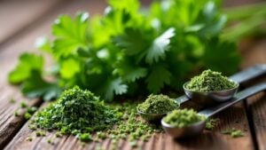nutritional comparison of parsley