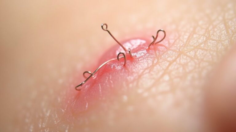 stitches ready removal signs evident